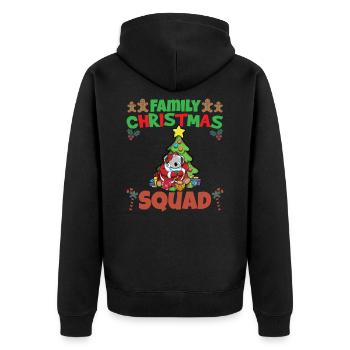 Family Matching Christmas Squad X-Mas Holidays - Unisex Premium Bio Zip Hoodie - Schwarz - Hinten - Nico (187cm)