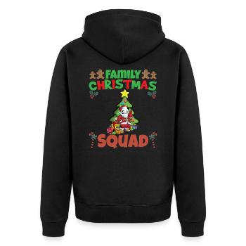 Family Matching Christmas Squad X-Mas Holidays - Unisex Premium Bio Zip Hoodie - Schwarz - Hinten - Nico (187cm)