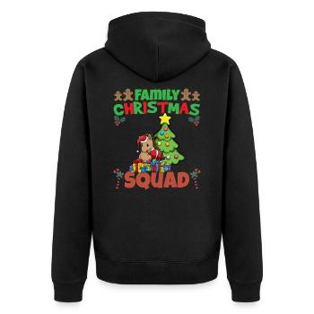 Family Matching Christmas Squad X-Mas Holidays - Unisex Premium Bio Zip Hoodie - Schwarz - Hinten - Nico (187cm)
