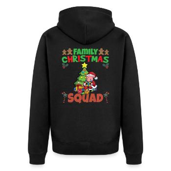 Family Matching Christmas Squad X-Mas Holidays - Unisex Premium Bio Zip Hoodie - Schwarz - Hinten - Nico (187cm)