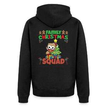Family Matching Christmas Squad X-Mas Holidays - Unisex Premium Bio Zip Hoodie - Schwarz - Hinten - Nico (187cm)