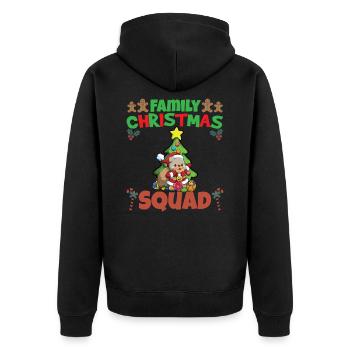 Family Matching Christmas Squad X-Mas Holidays - Unisex Premium Bio Zip Hoodie - Schwarz - Hinten - Nico (187cm)