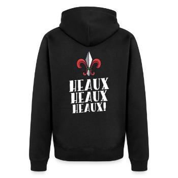 Heaux Heaux Heaux Cajun Christmas Louisiana Xmas - Unisex Premium Organic Zip Hoodie - black - Back - Nico (187cm)