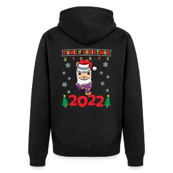 Family Christmas 2022 Funny Matching Xmas Lover - Unisex Premium Organic Zip Hoodie - black - Back - Nico (187cm)