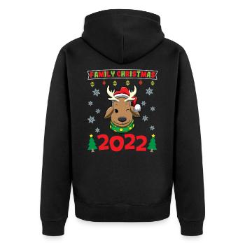 Family Christmas 2022 Funny Matching Xmas Lover - Unisex Premium Organic Zip Hoodie - black - Back - Nico (187cm)