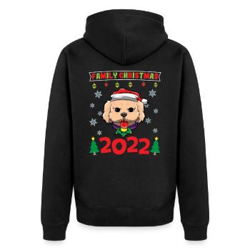 Family Christmas 2022 Funny Matching Xmas Lover - Unisex Premium Organic Zip Hoodie - black - Back - Nico (187cm)
