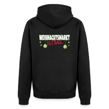 Weihnachtsmarkt Ultras Ugly Christmas Xmas Idee - Unisex Premium Bio Zip Hoodie - Schwarz - Hinten - Nico (187cm)