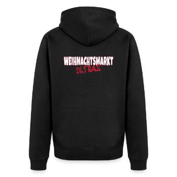 Weihnachtsmarkt Ultras Ugly Christmas Xmas Idee - Unisex Premium Bio Zip Hoodie - Schwarz - Hinten - Nico (187cm)