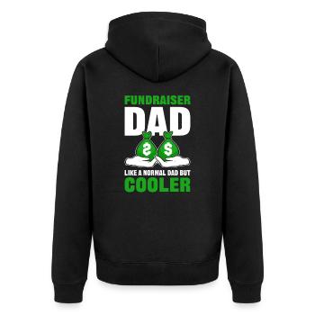 Fundraiser Dad. Like A Normal Dad But Cooler - Unisex Premium Organic Zip Hoodie - black - Back - Nico (187cm)