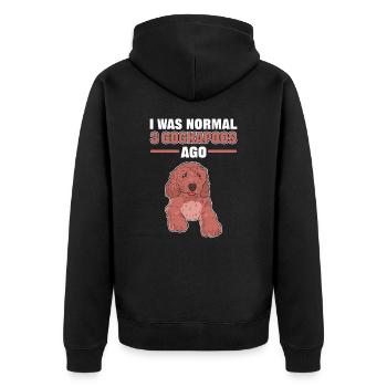 I Was Normal 2 Cockapoos Ago Cockapoo Dog Owner - Unisex Premium Bio Zip Hoodie - Schwarz - Hinten - Nico (187cm)