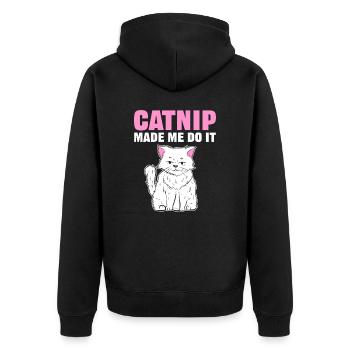 L’herbe à chat m’a fait le faire Cat Nip - Veste à capuche bio Premium Unisexe - noir - Dos - Nico (187cm)
