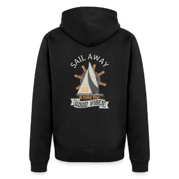 Sailing Sailboat Captain Joy Sea Sailors - Unisex Premium Organic Zip Hoodie - black - Back - Nico (187cm)