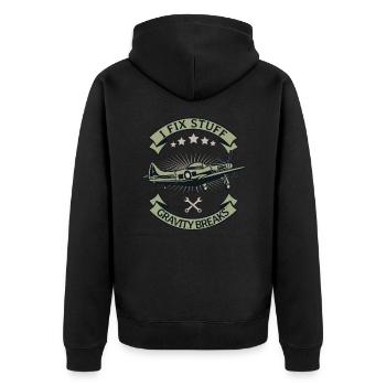 Mécanicien d’avion Mécanicien d’aéronefs rétro - Veste à capuche bio Premium Unisexe - noir - Dos - Nico (187cm)