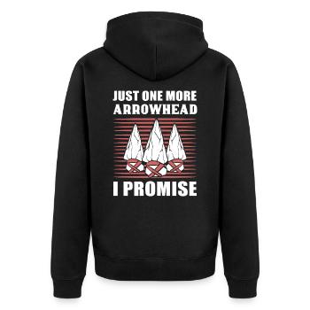 Pfeilspitzenjagd Pfeilspitzen-Jagd Pfeilspitzen-Sa - Unisex Premium Bio Zip Hoodie - Schwarz - Hinten - Nico (187cm)