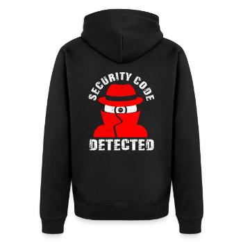 Netzwerk und Computersicherheit - Unisex Premium Bio Zip Hoodie - Schwarz - Hinten - Nico (187cm)