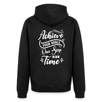 Goal Typography Life Quotes Positive Message - Unisex Premium Organic Zip Hoodie - black - Back - Nico (187cm)