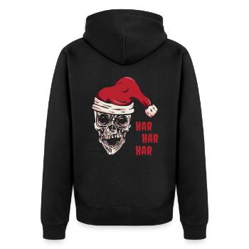 Gruselig Halloween Weihnachten Urlaub Horror Fan - Unisex Premium Bio Zip Hoodie - Schwarz - Hinten - Nico (187cm)