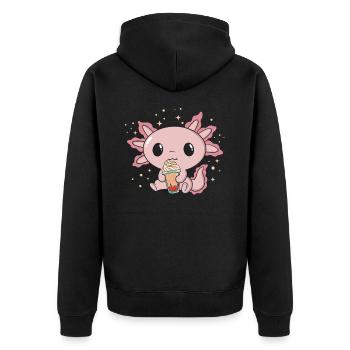 Axolotl Amateur de café Citrouille Spice Latte Axolotl - Veste à capuche bio Premium Unisexe - noir - Dos - Nico (187cm)