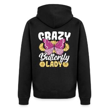 Monarch Schmetterling Schmetterlinge Pflanzung Ent - Unisex Premium Bio Zip Hoodie - Schwarz - Hinten - Nico (187cm)