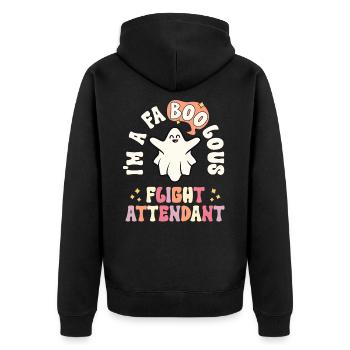 Faboolous Flugbegleiterin Retro Halloween - Unisex Premium Bio Zip Hoodie - Schwarz - Hinten - Nico (187cm)