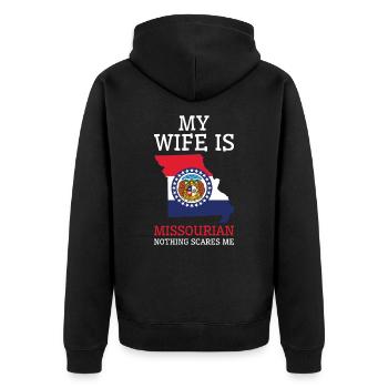 Rien ne me fait peur Missourian Mme Missouri - Veste à capuche bio Premium Unisexe - noir - Dos - Nico (187cm)