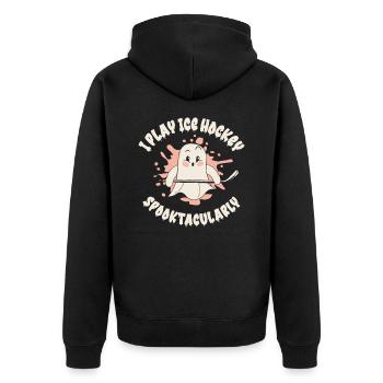 Sports de hockey sur glace Saison d’Halloween Joueur fantôme - Veste à capuche bio Premium Unisexe - noir - Dos - Nico (187cm)