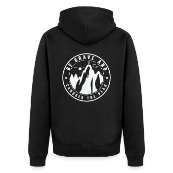 Nature Fan Success Entrepreneur Progress Wisdom - Unisex Premium Organic Zip Hoodie - black - Back - Nico (187cm)