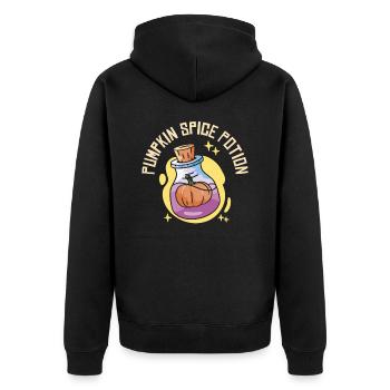 Pumpkin Spice Potion Coffee Enthusiast Halloween - Unisex Premium Organic Zip Hoodie - black - Back - Nico (187cm)
