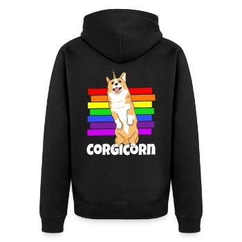 Corgi Dog Corgis Welsh-Corgi Dog Race Animal Dog - Veste à capuche bio Premium Unisexe - noir - Dos - Nico (187cm)