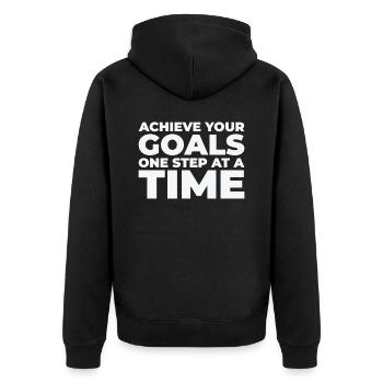 Goal Typography Life Quotes Positive Message - Unisex Premium Organic Zip Hoodie - black - Back - Nico (187cm)