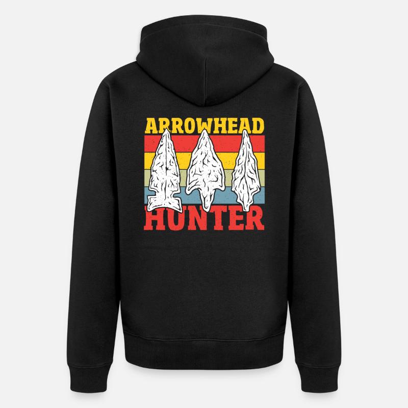 Pfeilspitzenjagd Pfeilspitzen-Jagd Pfeilspitzen-Sa - Unisex Premium Bio Zip Hoodie - Schwarz