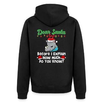 Cher Père Noël avant que j’explique combien savez-vous - Veste à capuche bio Premium Unisexe - noir - Dos - Nico (187cm)