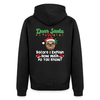 Cher Père Noël avant que j’explique combien savez-vous - Veste à capuche bio Premium Unisexe - noir - Dos - Nico (187cm)