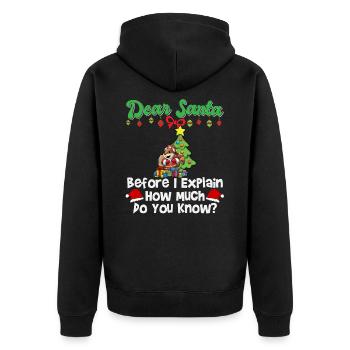 Cher Père Noël avant que j’explique combien savez-vous - Veste à capuche bio Premium Unisexe - noir - Dos - Nico (187cm)