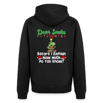 Cher Père Noël avant que j’explique combien savez-vous - Veste à capuche bio Premium Unisexe - noir - Dos - Nico (187cm)
