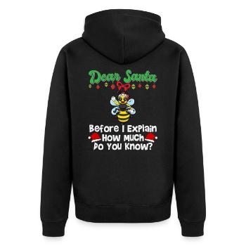 Cher Père Noël avant que j’explique combien savez-vous - Veste à capuche bio Premium Unisexe - noir - Dos - Nico (187cm)