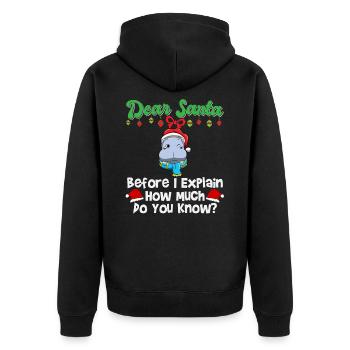 Cher Père Noël avant que j’explique combien savez-vous - Veste à capuche bio Premium Unisexe - noir - Dos - Nico (187cm)