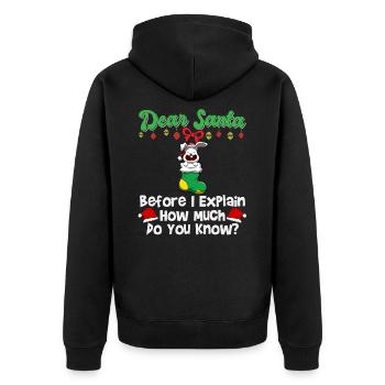 Cher Père Noël avant que j’explique combien savez-vous - Veste à capuche bio Premium Unisexe - noir - Dos - Nico (187cm)