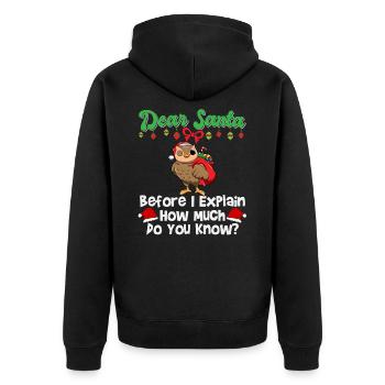 Cher Père Noël avant que j’explique combien savez-vous - Veste à capuche bio Premium Unisexe - noir - Dos - Nico (187cm)