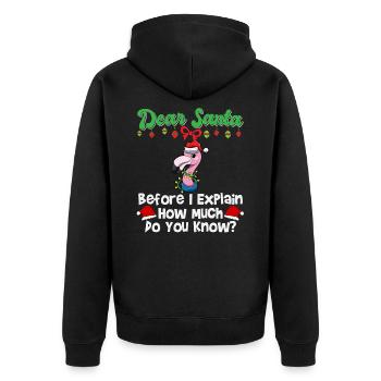 Cher Père Noël avant que j’explique combien savez-vous - Veste à capuche bio Premium Unisexe - noir - Dos - Nico (187cm)