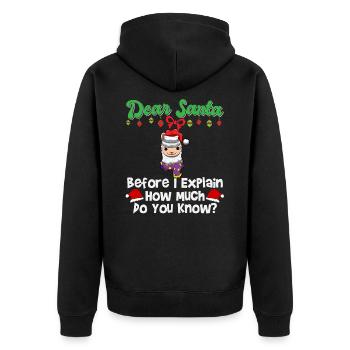 Cher Père Noël avant que j’explique combien savez-vous - Veste à capuche bio Premium Unisexe - noir - Dos - Nico (187cm)