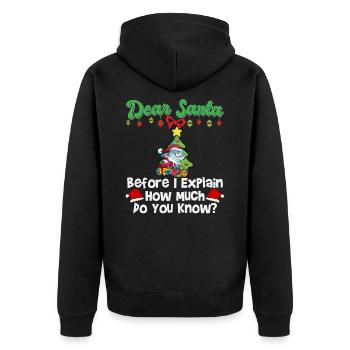 Cher Père Noël avant que j’explique combien savez-vous - Veste à capuche bio Premium Unisexe - noir - Dos - Nico (187cm)