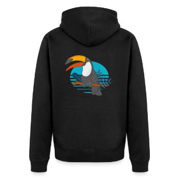 Toucan Oiseau Tropical Rainforest Animaux - Veste à capuche bio Premium Unisexe - noir - Dos - Nico (187cm)