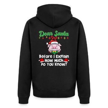 Cher Père Noël avant que j’explique combien savez-vous - Veste à capuche bio Premium Unisexe - noir - Dos - Nico (187cm)