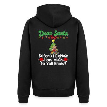 Cher Père Noël avant que j’explique combien savez-vous - Veste à capuche bio Premium Unisexe - noir - Dos - Nico (187cm)