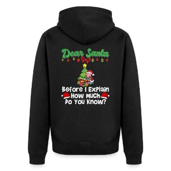 Cher Père Noël avant que j’explique combien savez-vous - Veste à capuche bio Premium Unisexe - noir - Dos - Nico (187cm)