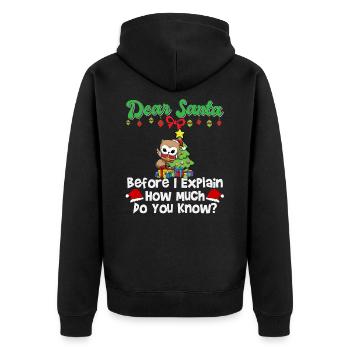 Cher Père Noël avant que j’explique combien savez-vous - Veste à capuche bio Premium Unisexe - noir - Dos - Nico (187cm)