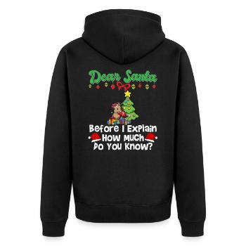 Cher Père Noël avant que j’explique combien savez-vous - Veste à capuche bio Premium Unisexe - noir - Dos - Nico (187cm)