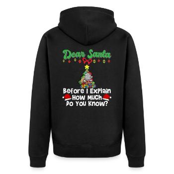 Cher Père Noël avant que j’explique combien savez-vous - Veste à capuche bio Premium Unisexe - noir - Dos - Nico (187cm)