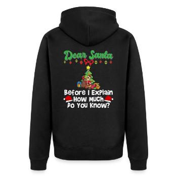 Cher Père Noël avant que j’explique combien savez-vous - Veste à capuche bio Premium Unisexe - noir - Dos - Nico (187cm)